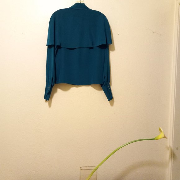 Vintage Silk Cape/Trench Blouse - Picture 5 of 16
